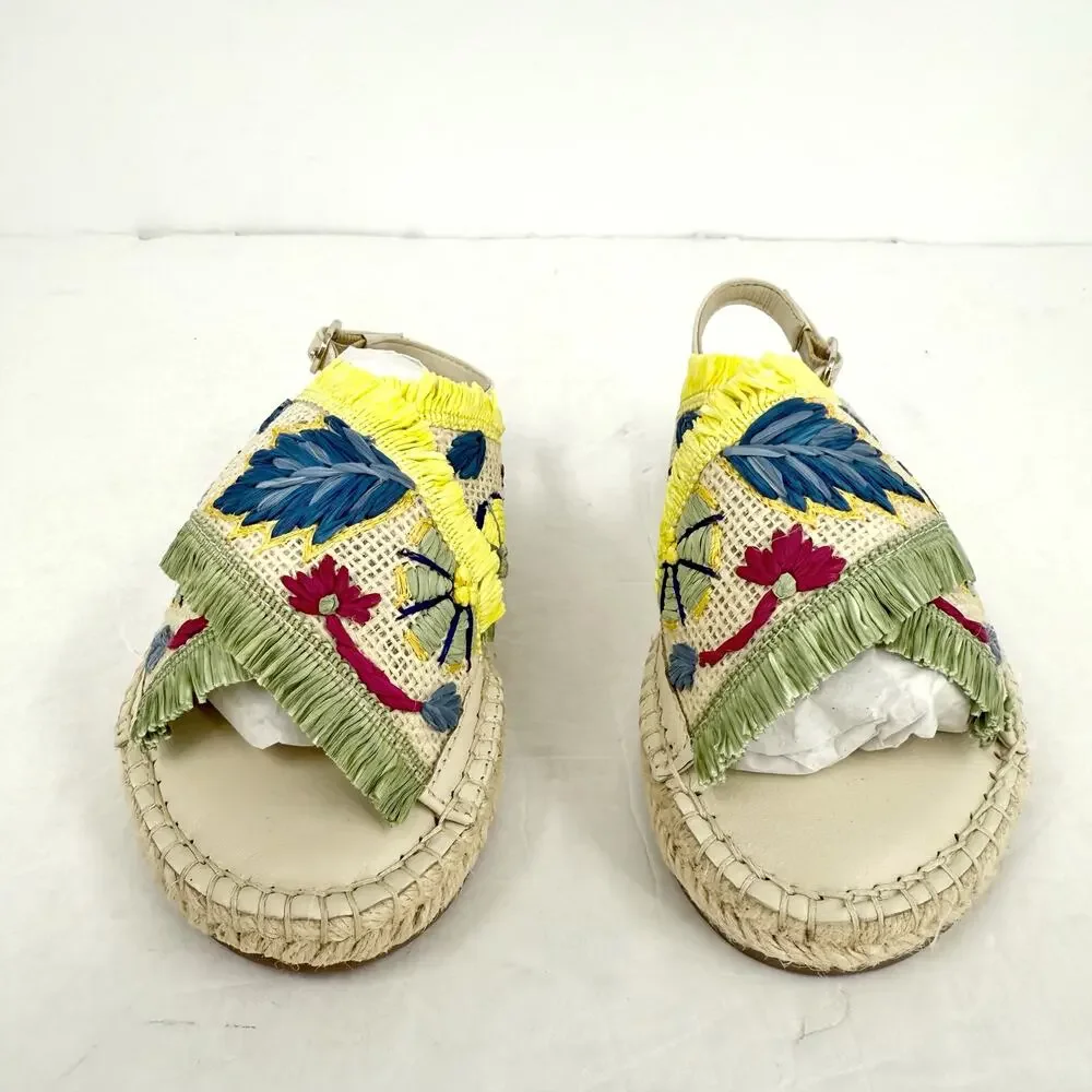 Sam Edelman Kids Kayden Slingback Sandal US 1 M Beige Multicolor Leather NIB